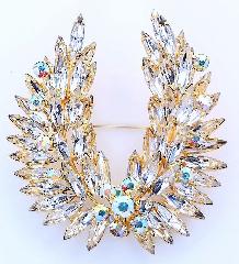 Clear Navettes Brooch