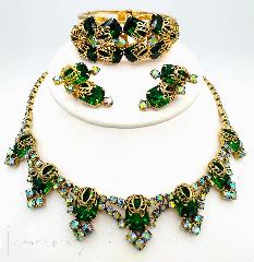 Green Emerald Cut Necklace