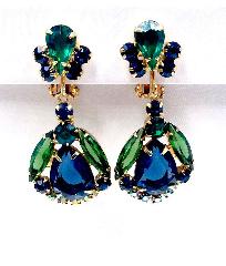 Multiple Colors Pear Earrings Clip