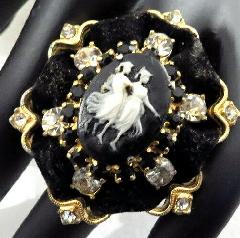 Black (jet) Cabochons Molded/Cut Rings