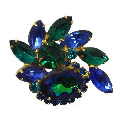 Blue Oval Multi-Color/Shaded Brooch