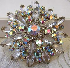 Clear Navettes Brooch