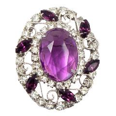 Purple (cardinal) Oval Pin Pendant