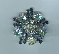 Blue Chatons Only Brooch
