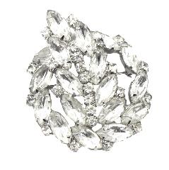 Clear Navettes Brooch