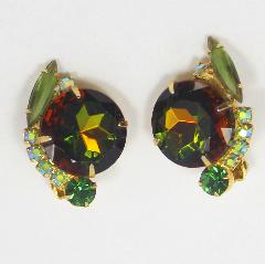 Green Dentelle Multi-Color/Shaded Earrings Clip