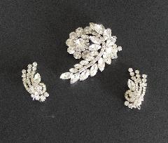 Clear Navettes Brooch
