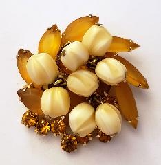 Topaz Navettes Frosted Brooch