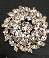 Clear Navettes Brooch