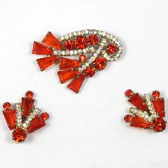 Orange Keystones Brooch