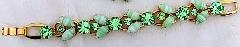 Green Cabochons Striped Bracelet 5 Link