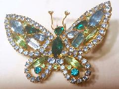 Blue Baguettes Brooch