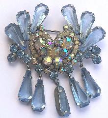 Blue Pentagon Brooch
