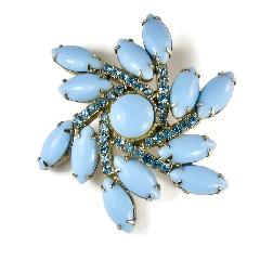 Blue Cabochons Brooch