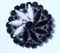 Black (jet) Navettes Brooch