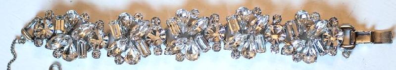 Front view of Clear Baguettes Bracelet 5 Link