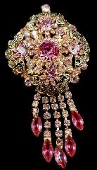 Pink Navettes Pin Pendant