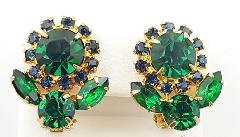 Green Navettes Earrings Clip