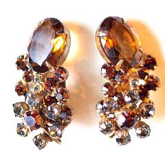Topaz Oval Earrings Clip