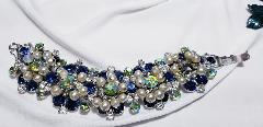 Blue Chatons Only Pearl Bracelet 5 Link