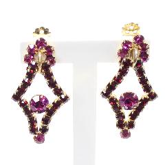 Red Chatons Only Earrings Clip