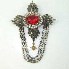Red Oval Brooch