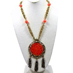 Orange Plastic Necklace