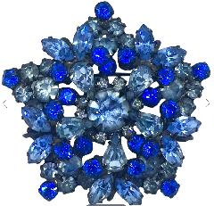 Blue Pear Brooch