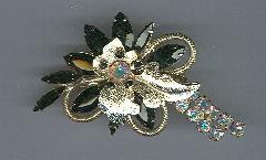 Black (jet) Navettes Brooch