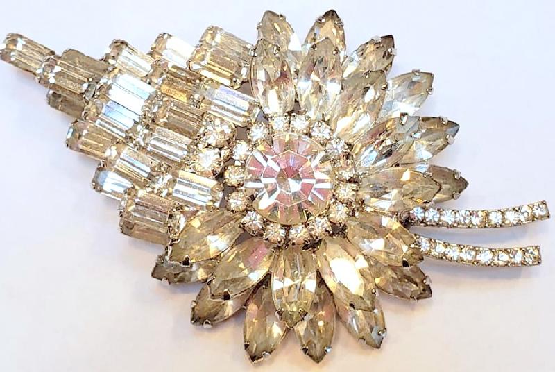 Front view of Clear Baguettes Brooch
