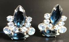 Blue Navettes Earrings Clip