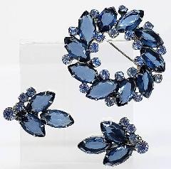 Blue Navettes Earrings Clip