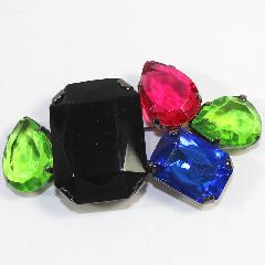 Multiple Colors Pear Plastic Brooch