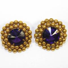 Purple (cardinal) Chatons Only Rivoli/Margarita Earrings Clip