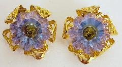 Purple (cardinal) Rivoli/Margarita Earrings Clip