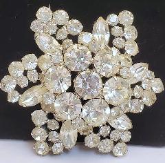 Clear Navettes Brooch