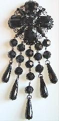 Black (jet) Oval Brooch