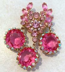 Pink Framed Disks Brooch