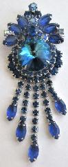 Blue Navettes Rivoli/Margarita Pin Pendant