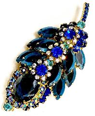 Blue Oval Multi-Color/Shaded Brooch