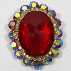 Red Oval Pin Pendant
