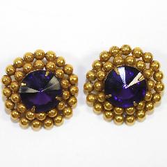 Purple (cardinal) Rivoli/Margarita Earrings Clip