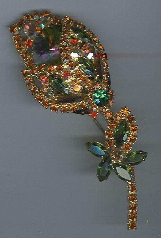 Front view of Fall Navettes Rivoli/Margarita Brooch