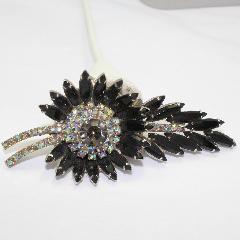 Black (jet) Navettes Brooch