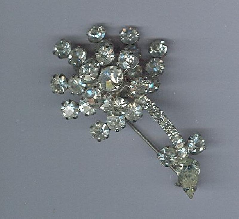 Front view of Clear Pear Brooch