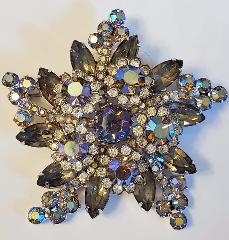 Gray (black Diamond) Navettes Brooch