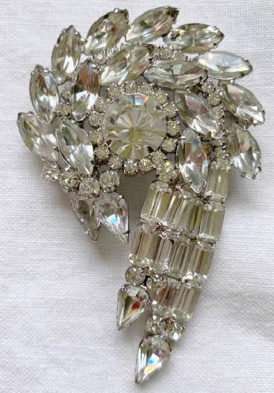 Front view of Clear Baguettes Brooch