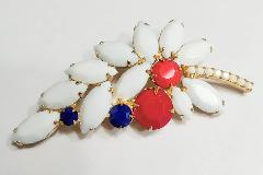 Patriotic Navettes Brooch