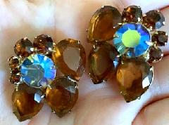 Topaz Pear Earrings Clip