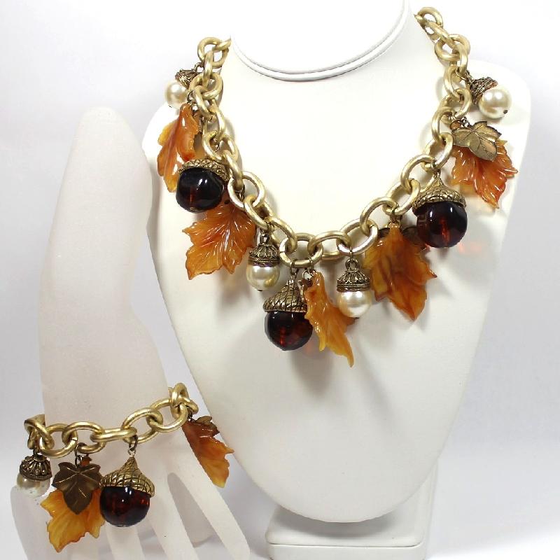 Front view of Fall Pearl Necklace